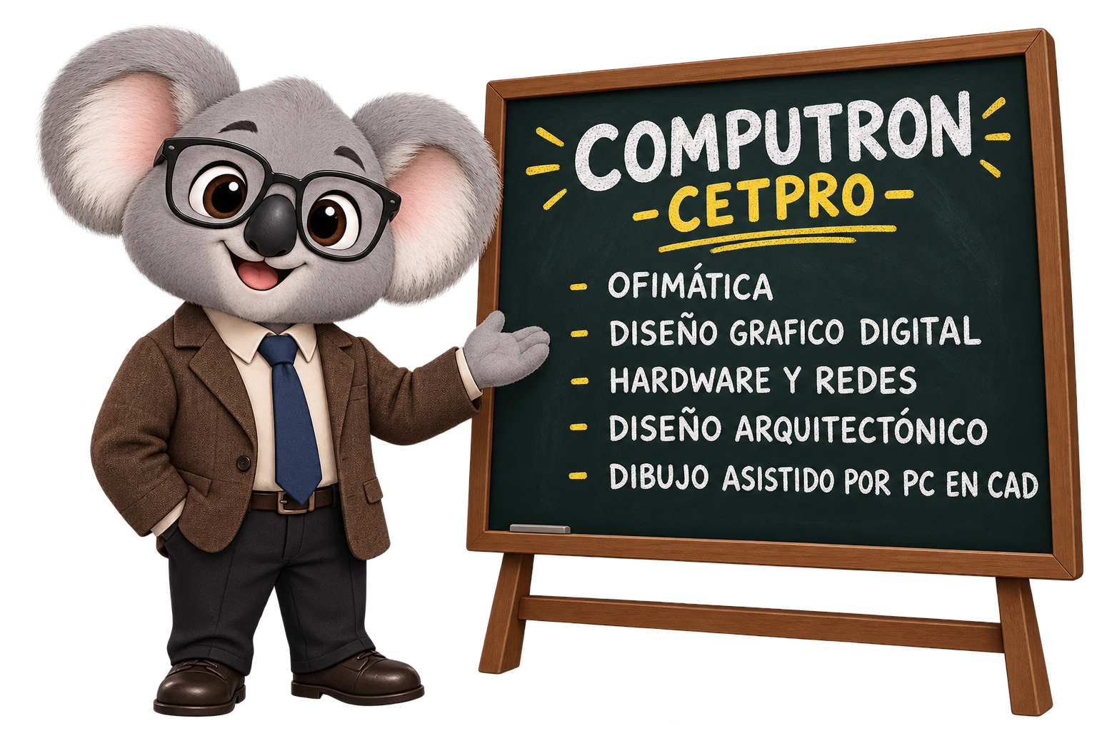 Mascota koala profesor de Computron